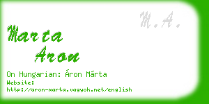 marta aron business card