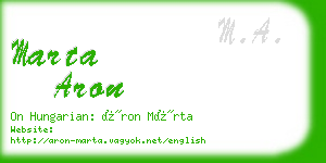 marta aron business card